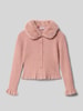Mayoral Strickjacke mit Kunstfellbesatz Rosa