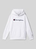 CHAMPION Hoodie mit Label-Stitching Weiss