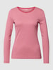 Montego Longsleeve mit Streifenmuster Neon Pink