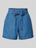 Only Loose fit high waist korte broek met strikceintuur, model 'BEA SMILLA' Jeansblauw
