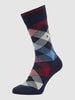 Burlington Socken aus Schurwollmischung Modell 'Newcastle' Blau Melange