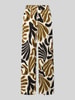Soyaconcept Stoffhose aus Viskose im Allover-Look Modell 'FELDI' Khaki