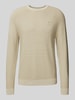 s.Oliver RED LABEL Strickpullover mit gerippten Abschlüssen Beige