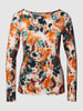 Tom Tailor Longsleeve mit Wellensaum und Allover-Muster Orange