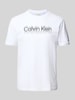 CK Calvin Klein T-Shirt mit Label-Print Weiss