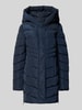 Tom Tailor Regular fit gewatteerde lange jas met capuchon Marineblauw