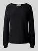 Christian Berg Woman Regular Fit Longsleeve aus reiner Baumwolle in Strick-Optik Black