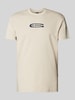 G-Star Raw T-Shirt mit Label-Print Beige