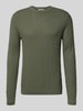 Only & Sons Regular Fit Strickpullover mit Strukturmuster Modell 'KALLE' Oliv
