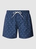 Schiesser Badehose mit Allover-Muster Modell 'Marineland' Dunkelblau