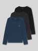 BOSS Regular Fit Langarmshirt aus reiner Baumwolle im 3er-Pack Blau