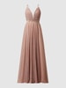 Luxuar Abendkleid mit Plisseefalten  Rosé