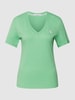 Calvin Klein Jeans T-shirt met V-hals, model 'MICRO MONOLOGO' Groen