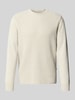 MAERZ Muenchen Strickpullover aus Schurwolle mit Strukturmuster Offwhite