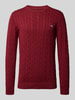 Gant Strickpullover mit gerippten Abschlüssen Bordeaux