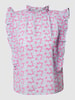 Jake*s Casual Blouseshirt met opengewerkte borduursels Bleu