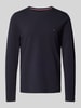 Tommy Hilfiger Slim Fit Longsleeve mit Logo-Stitching Marine