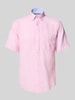 Fynch-Hatton Regular fit vrijetijdsoverhemd van een mix van linnen en katoen Roze