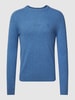 MCNEAL Strickpullover mit Label-Stitching Royalblau meliert