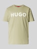 HUGO T-shirt z nadrukiem z logo model ‘DULIVIO’ Jasnozielony