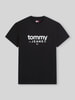 Tommy Jeans relaxed fit T-shirt van puur katoen met labelopschrift Zwart
