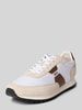 BOSS Low Top Sneaker mit Lederdetails Weiss