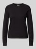 s.Oliver RED LABEL Regular Fit Strickpullover aus Viskose-Mix mit Rippbündchen Black