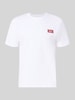 JACK & JONES t-shirt o kroju regular fit z czystej bawełny z detal z logo Biały