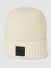 BOSS Beanie met labelpatch, model 'Fati' Offwhite