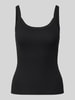Gina Tricot Tanktop aus Bio-Baumwoll-Mix mit Rippenstruktur Black