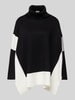 s.Oliver BLACK LABEL Oversized Pullover-Poncho aus Viskose-Mix mit Color-Blocking Black