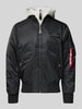 Alpha Industries Bomberjacke mit Kapuze und Label-Stitching Black