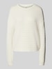 QS Gebreide pullover met ronde hals Offwhite