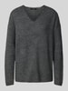 Vero Moda Regular Fit Strickpullover in Melange Modell 'CREWLEFILLE' Mittelgrau