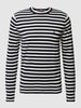 Tommy Hilfiger Gebreide pullover met labelstitching Marineblauw