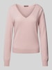 S.Marlon Kaschmirpullover mit abgerundetem V-Ausschnitt Rose