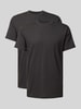 RAGMAN T-Shirt mit geripptem Rundhalsausschnitt Black