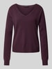 S.Marlon Kasjmier pullover met afgeronde V-hals Bordeaux