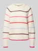 Pieces Regular Fit Strickpullover mit Raglanärmeln Modell 'NELIA' Offwhite