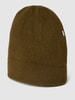 Selected Homme Czapka beanie z efektem prążkowania model ‘SLHMERINO WOOL SAILOR RIB’ Oliwkowy