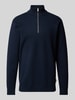 Lindbergh Gebreide pullover met geribde opstaande kraag Donkerblauw