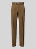 Hiltl Regular fit stoffen broek met persplooien, model 'Peaker' Taupe