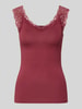 PIECES Slim Fit Tanktop aus Viskose-Mix Modell 'BARBERA' Dunkelrot