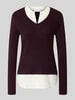 COMMA Longsleeve aus Viskose-Mix in Strick-Optik Bordeaux