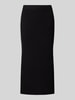 Christian Berg Woman Midirok van viscosemix met riblook Zwart