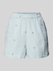 Pieces High Waist Shorts mit elastischem Bund Modell 'MAYA' Hellblau