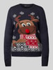 Only Regular Fit Weihnachtspullover mit weichem Puschel Modell 'XMAS' Marine