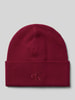 CK Calvin Klein Beanie van viscosemix met logostitching Bordeaux