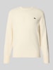 Lacoste sweter z czystej wełny o kroju regular fit Złamany biały