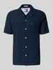Tommy Jeans Regular Fit Freizeithemd aus Leinen-Baumwoll-Mix Marine